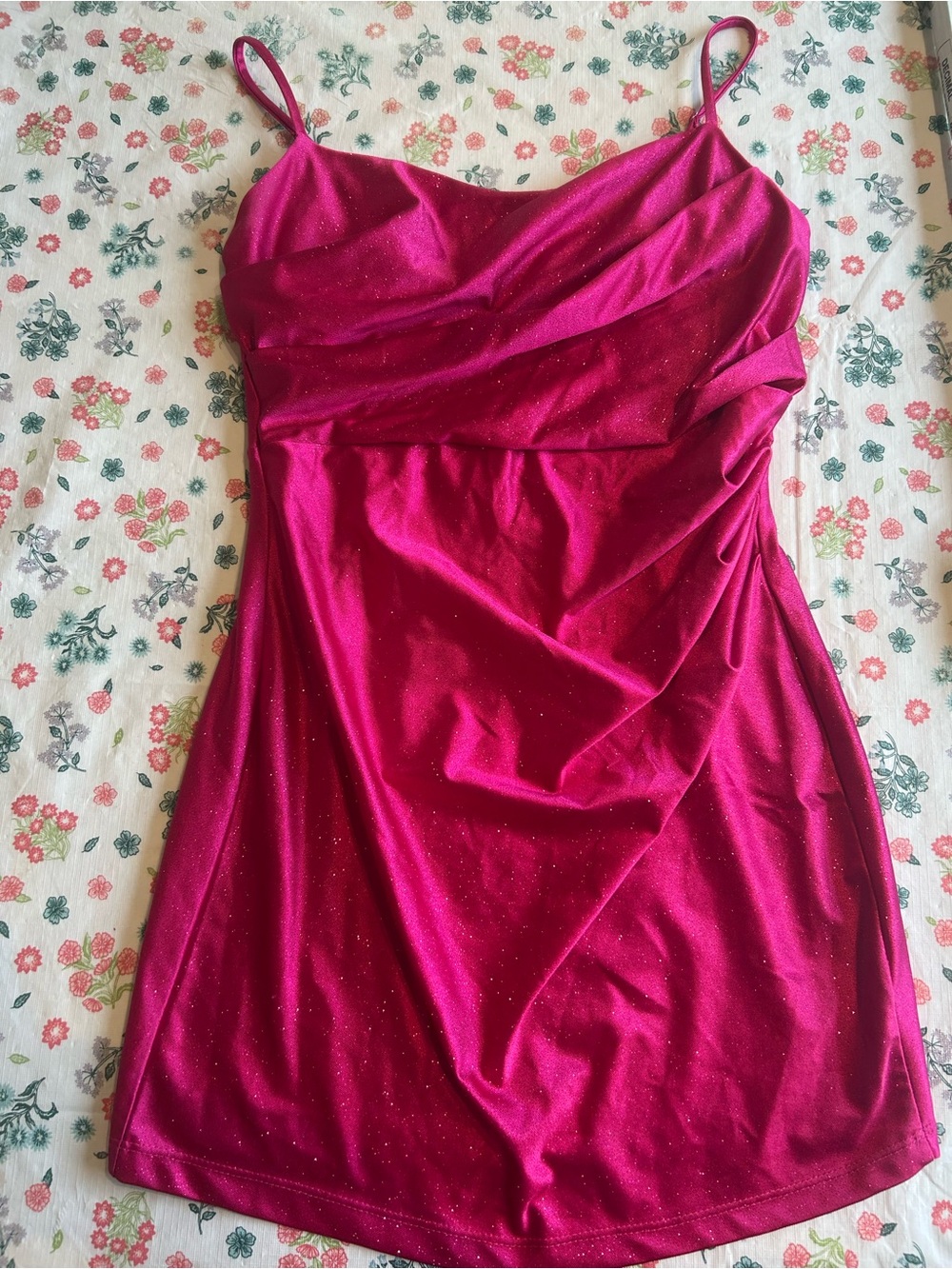 Lovely Day Sparkle Slip Mini Dress in Hot Pink - Dance and Night Out Ready
